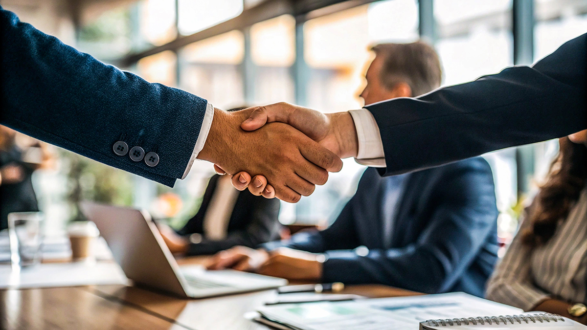 professional handshake business meeting corporate success partnership